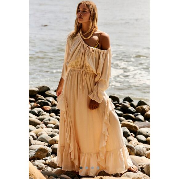 Free People Shore Chic Maxi Dress Buttercream size S - Picture 1 of 4